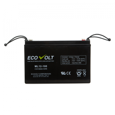 Аккумулятор герметичный свинцово-кислотный Ecovolt ML12-100